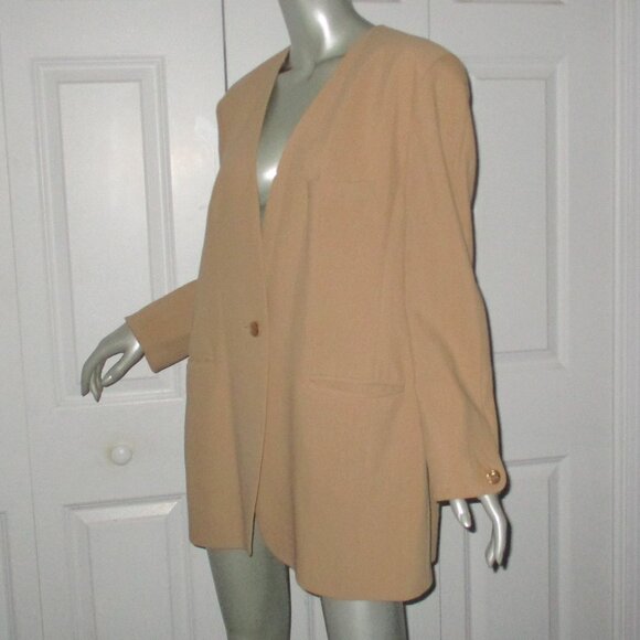 LOUIS FÉRAUD Tan/Camel Vintage Wool Lined Jacket - Picture 4 of 8